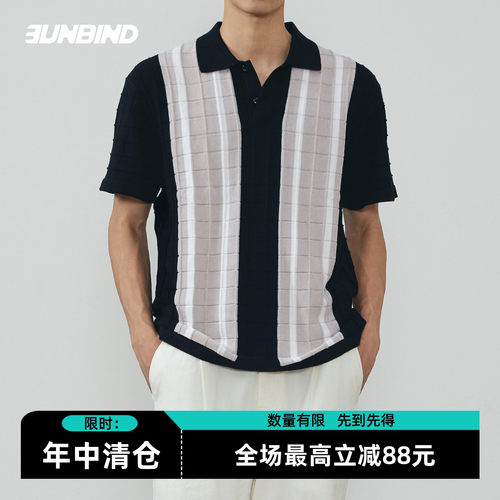3UNBIND撞色肌理POLO短袖