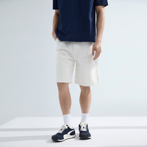 SANBAI叁佰白色工装短裤