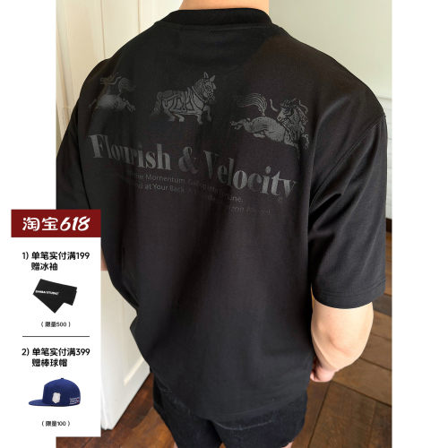 SANBAI叁佰水墨飞马索罗娜短袖