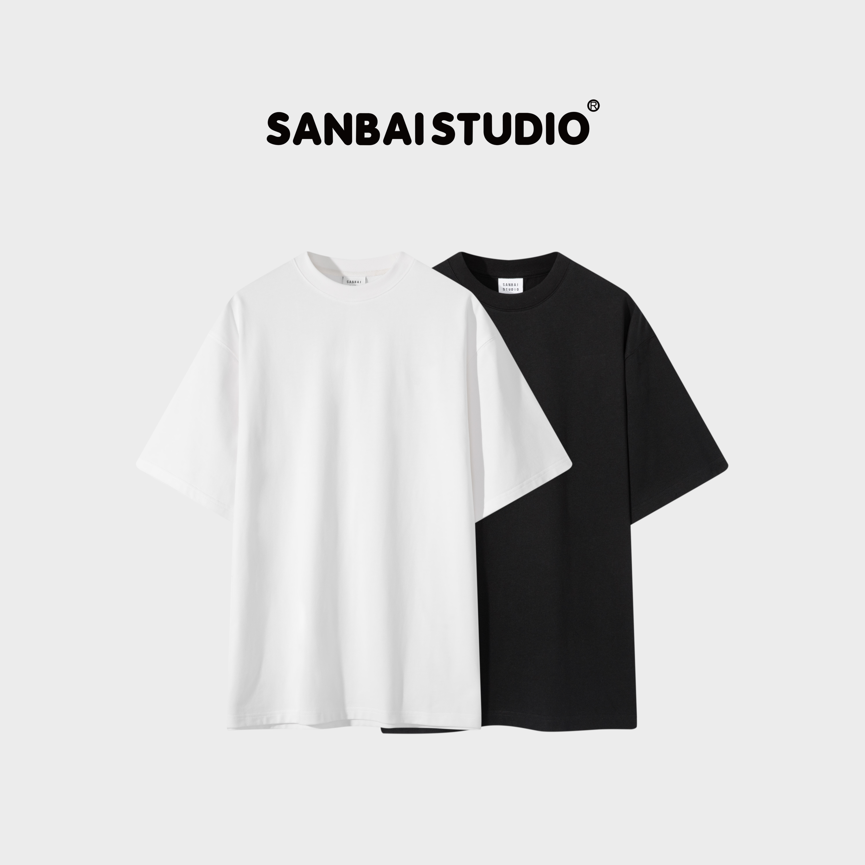 SANBAI基础百搭纯色T恤