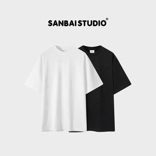 SANBAI基础百搭纯色T恤