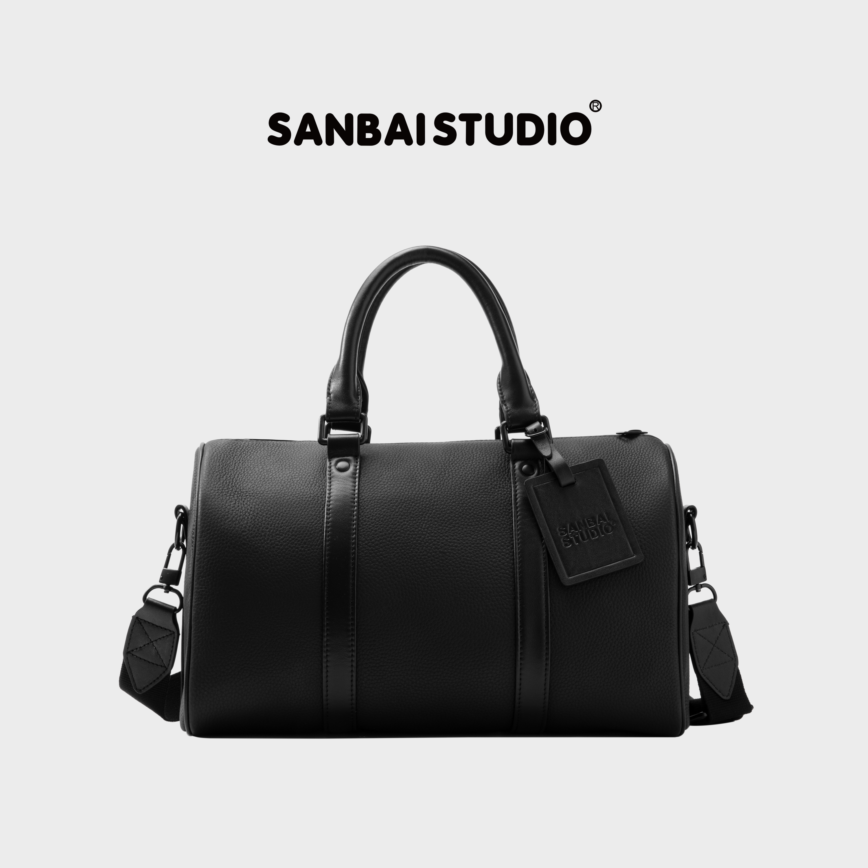 黑武士真皮挎包SANBAI叁佰