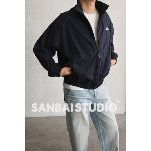 SANBAI油蜡秋季立领夹克