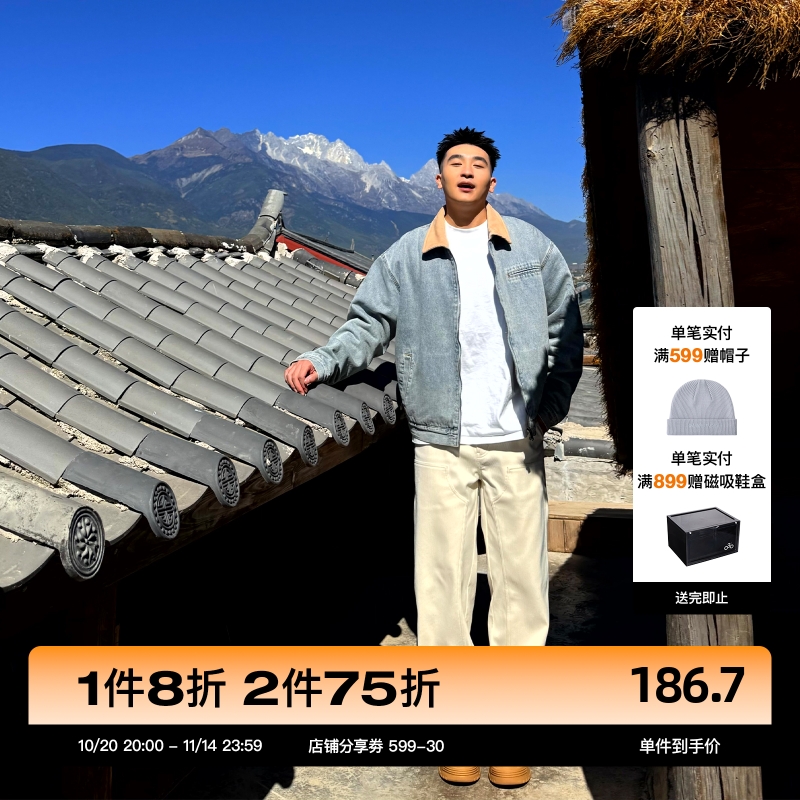 SANBAI纯色灯芯绒伐木裤