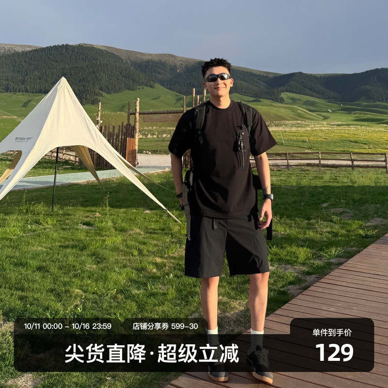 SANBAI 叁佰【百宝裤】防晒机能户外短裤男士休闲美式宽松五分裤