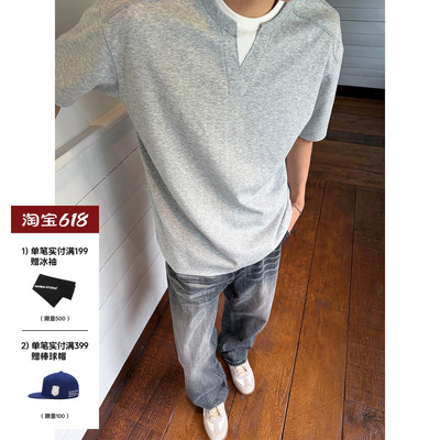 SANBAI亨利假两件短袖