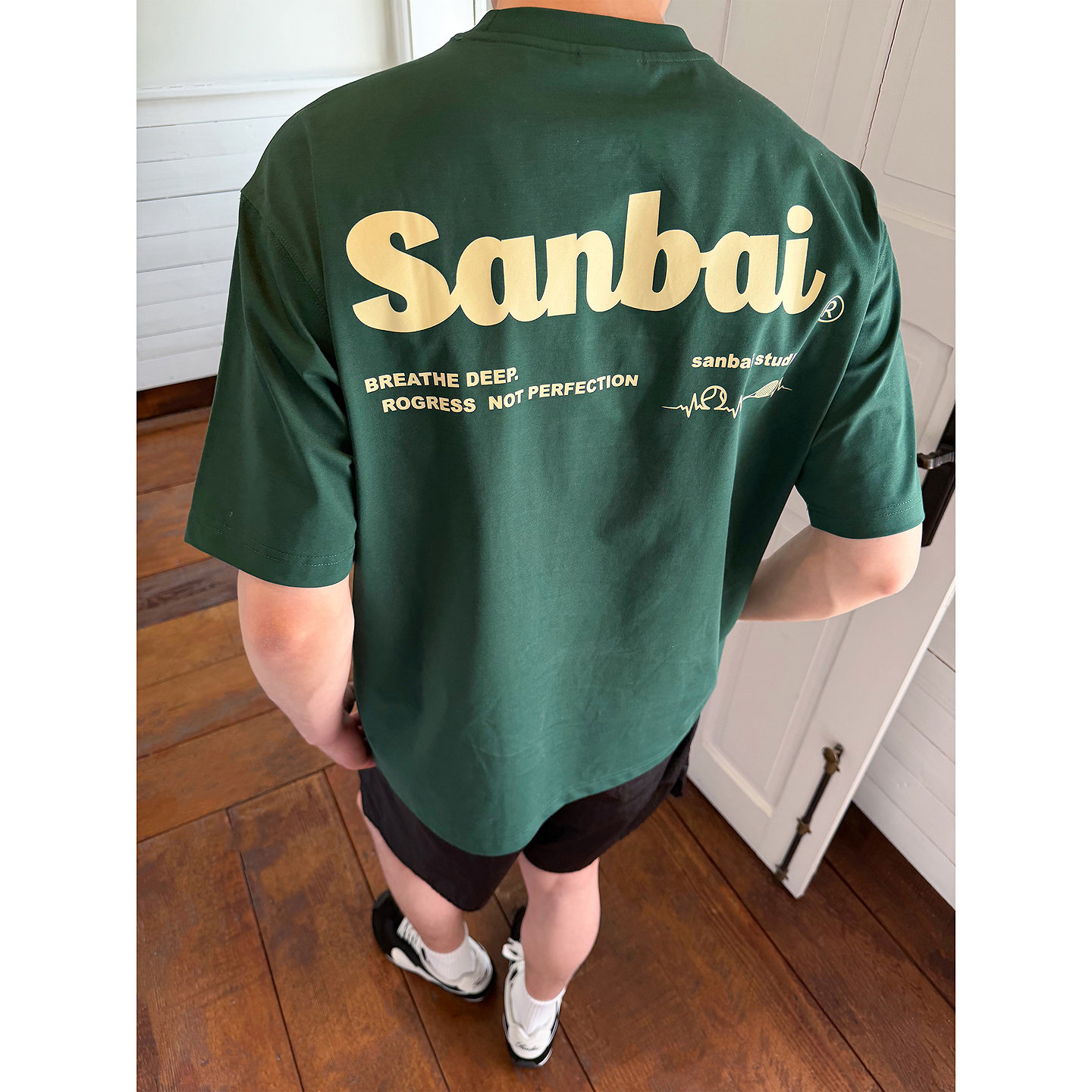 SANBAI 叁佰【薄荷网球】夏季索罗娜抑菌T恤男士速干防紫外线短袖