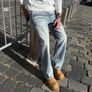 休闲直筒水洗牛仔裤 蓝牛王 男士 新款 SANBAI 宽松做旧长裤 叁佰