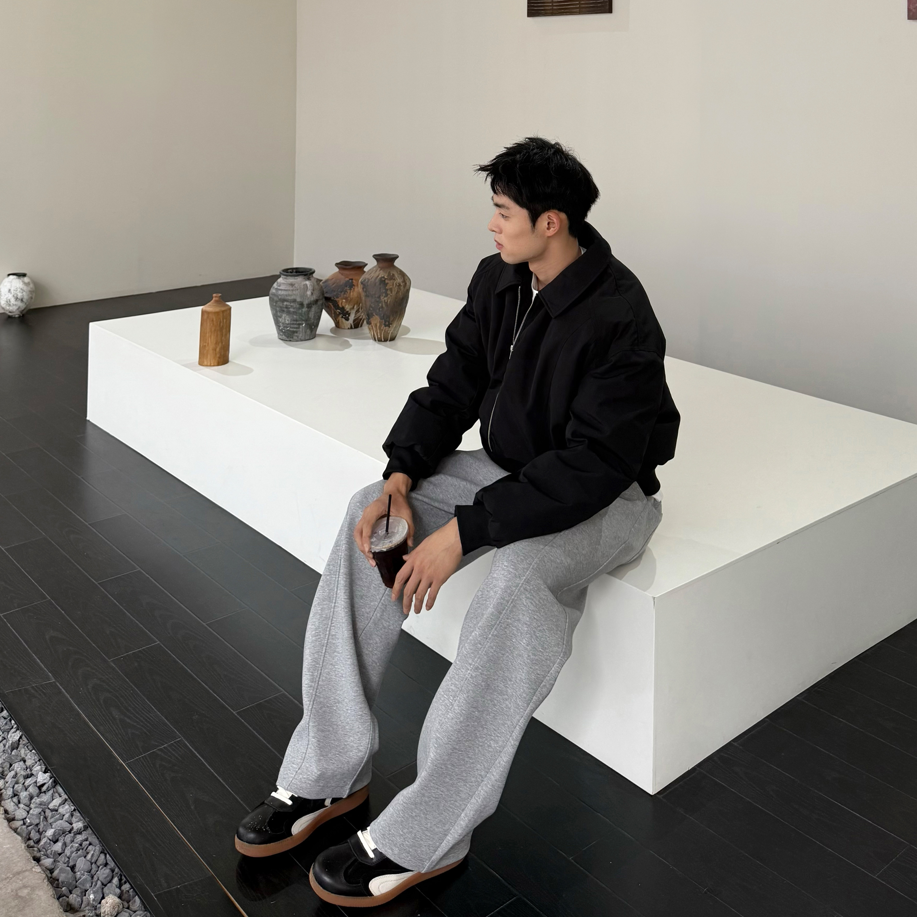 SANBAI叁佰重磅空气层分割长裤