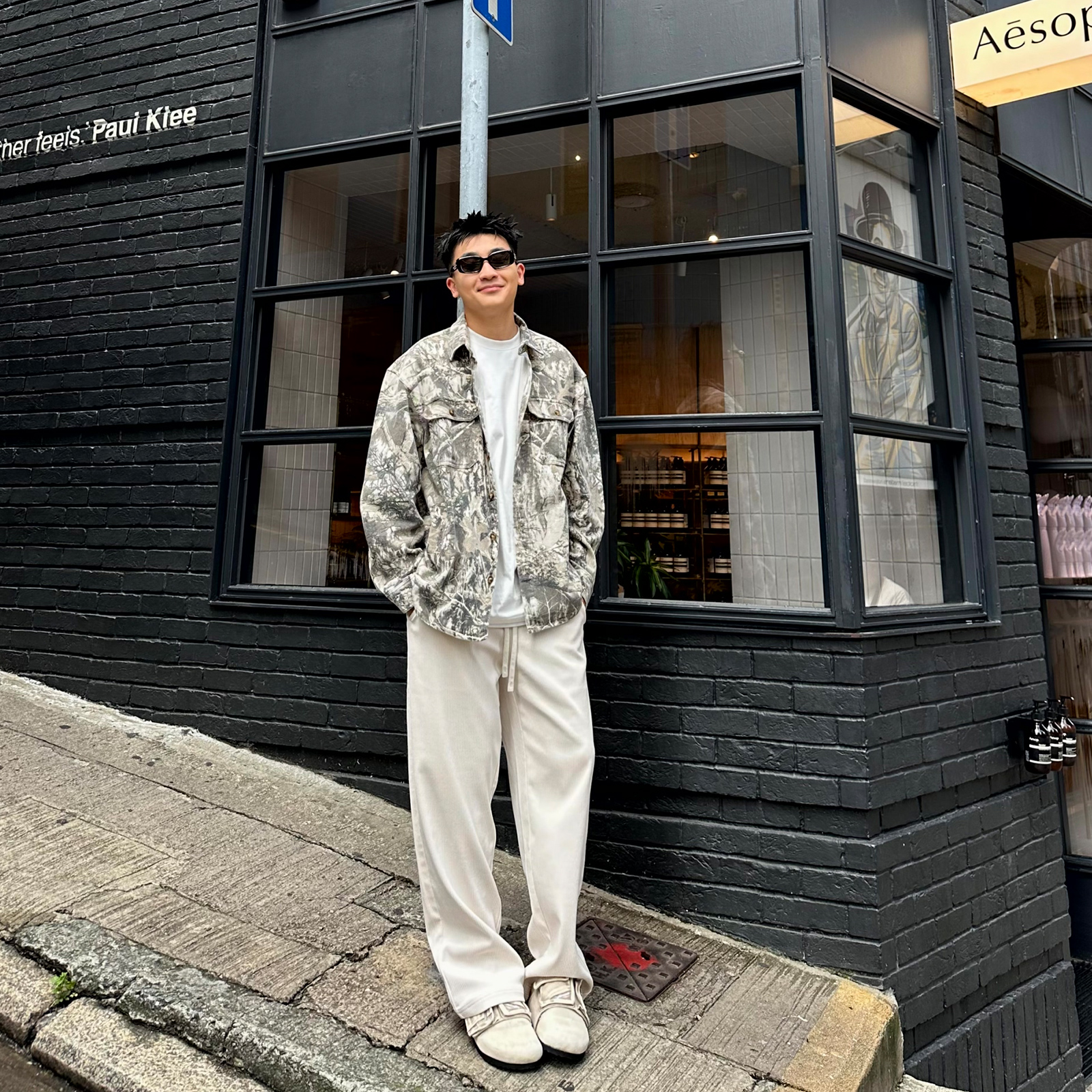 叁佰慵懒风灯芯绒抽绳宽松休闲裤