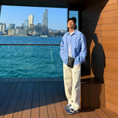 猫须牛仔裤 白墙 男新款 美式 SANBAI 直筒宽松休闲复古长裤 叁佰