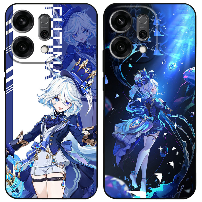 适用opporeno14手机壳新款14pro个性创意全包防摔磨砂保护套定制小众不撞壳手机外壳动漫二次元水神芙宁娜