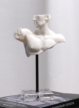 简约艺术半身断臂人物桌面摆件