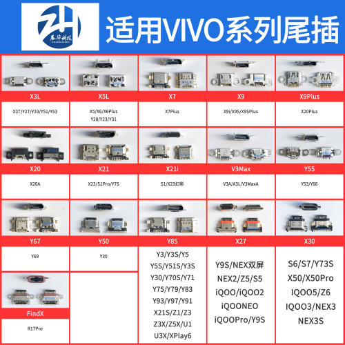 展华尾插口vivo手机尾插