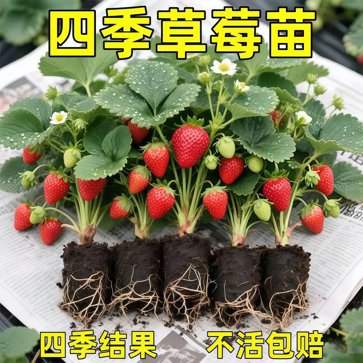 四季奶油草莓苗当年结果章姬新鲜草莓秧苗阳台盆栽苗种植四季结果