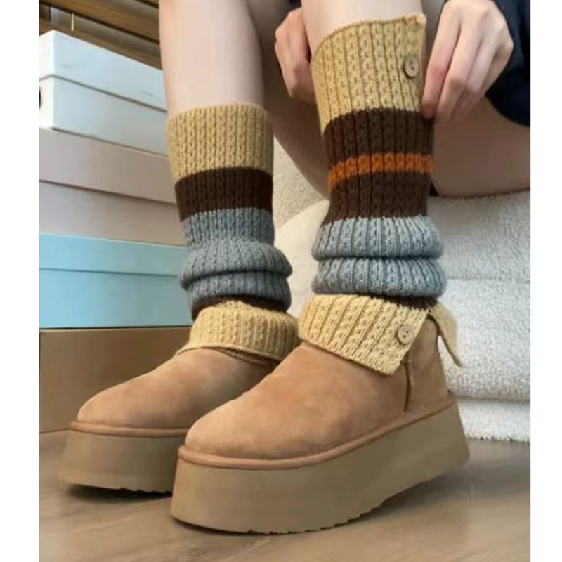 厚底雪地靴女冬季新款加绒加厚