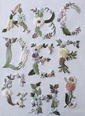 服装手工刺绣定做绣花图案图稿水溶无纺布免画图绣花不是材料包