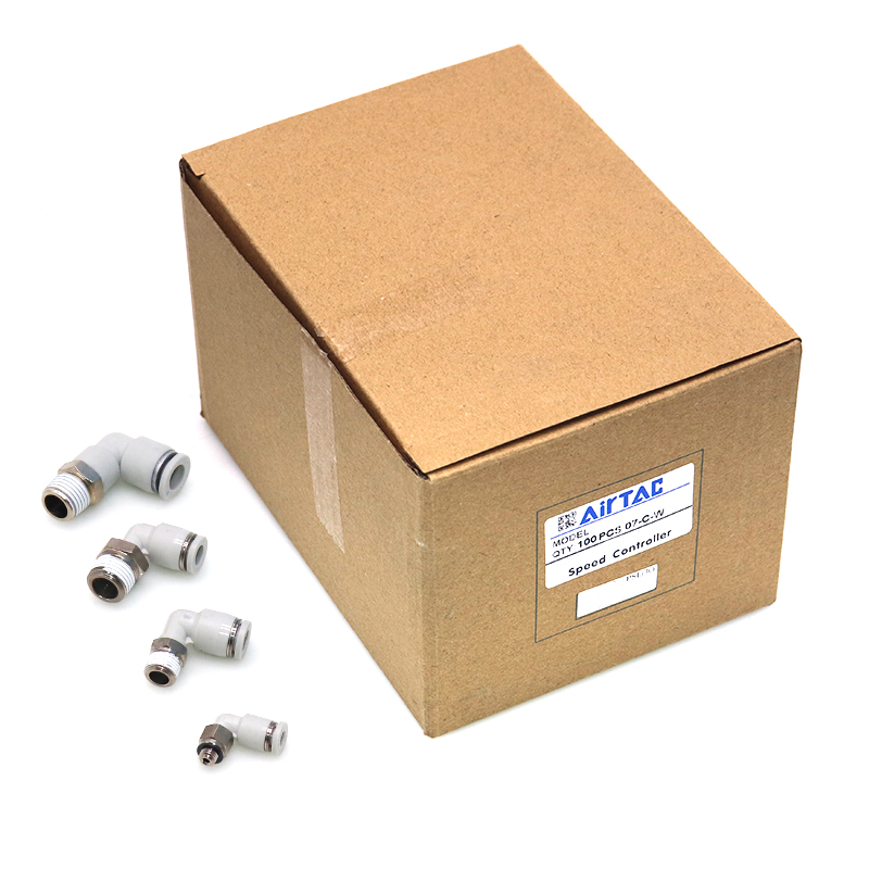 亚德客气动PU气管气缸直角弯接头PL4/6/8/10/12-M5/0R1/02/03/04