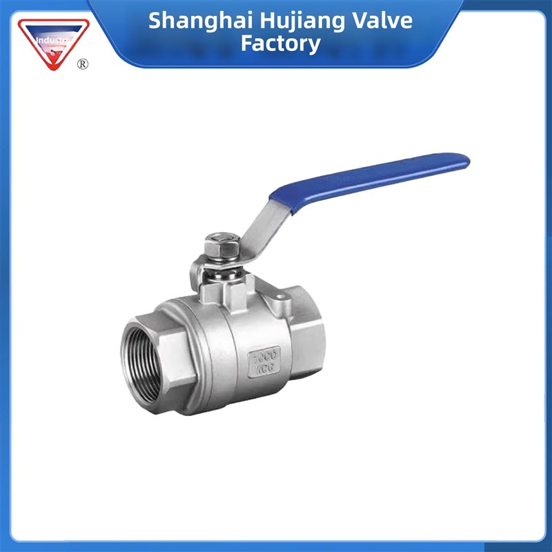上海沪工不锈钢两片式球阀Q11F-16LP内螺纹水开关阀中高压