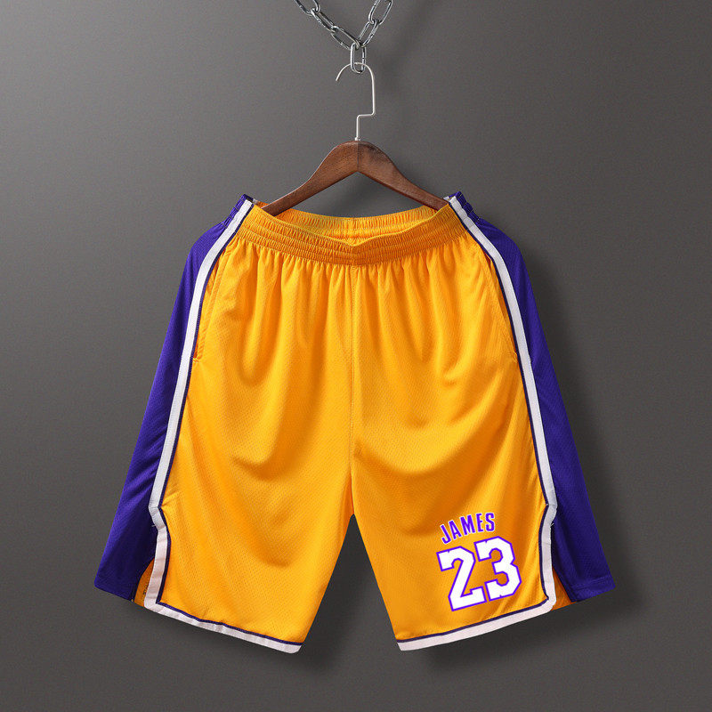 湖人新款詹姆斯裤男街头宽松运动短裤健身潮流篮球训练裤五分裤