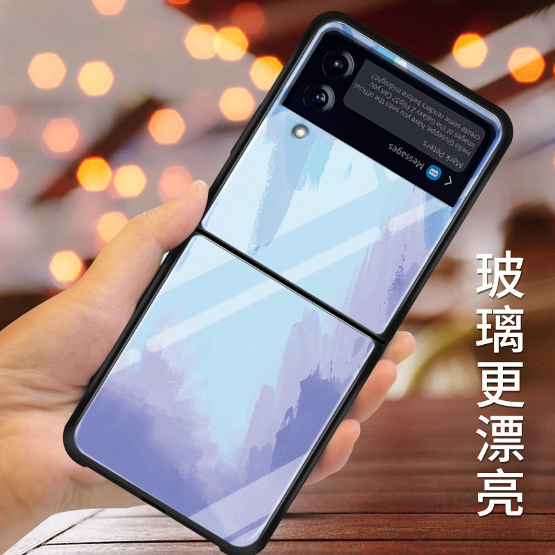 适用于三星zflip3折叠屏手机壳galaxyzflip35g玻璃保护套创意个性z