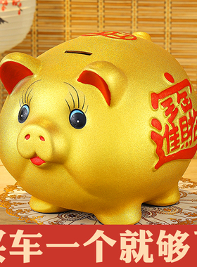 只进不出存钱罐2024年新款龙年压岁钱小金猪猪存钱罐十二生肖儿童