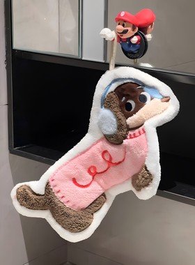 腊肠小狗过年擦手巾挂式高颜值超强吸水加厚高级感小马年网红新年