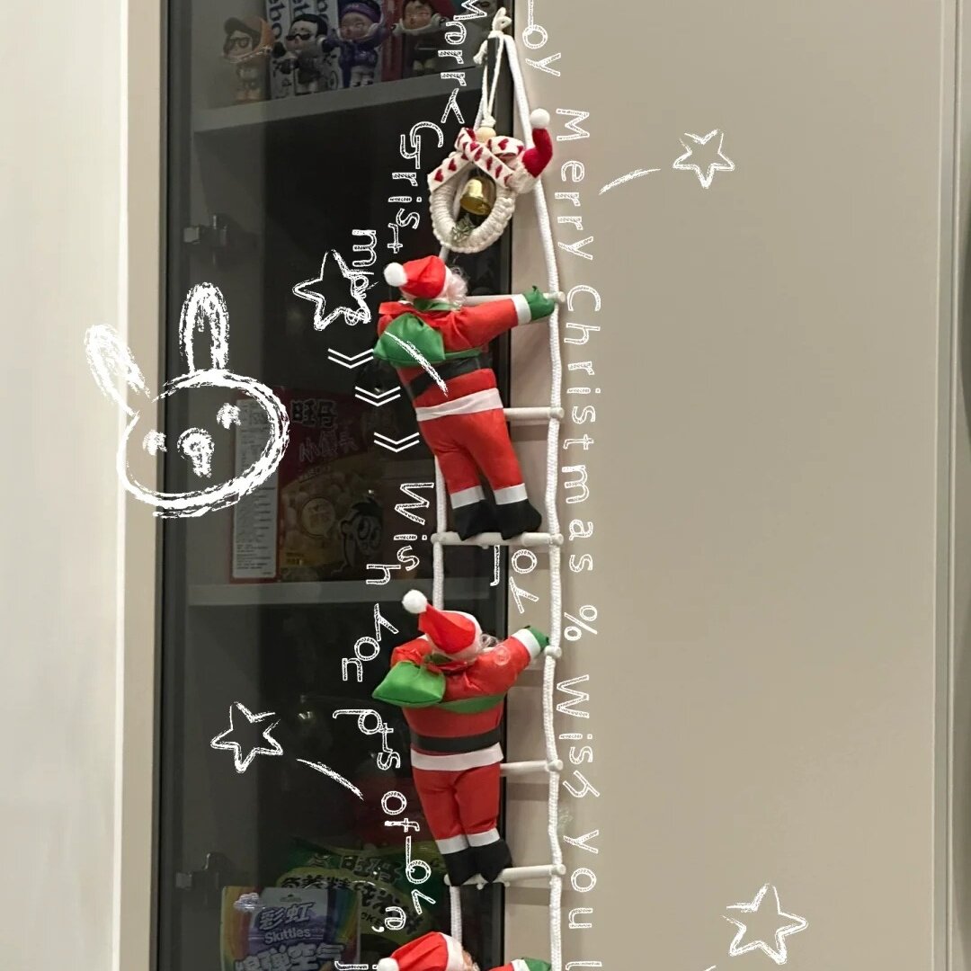 圣诞节装饰品氛围感圣诞老人爬梯圣诞树挂件酒店商场节日装饰挂件