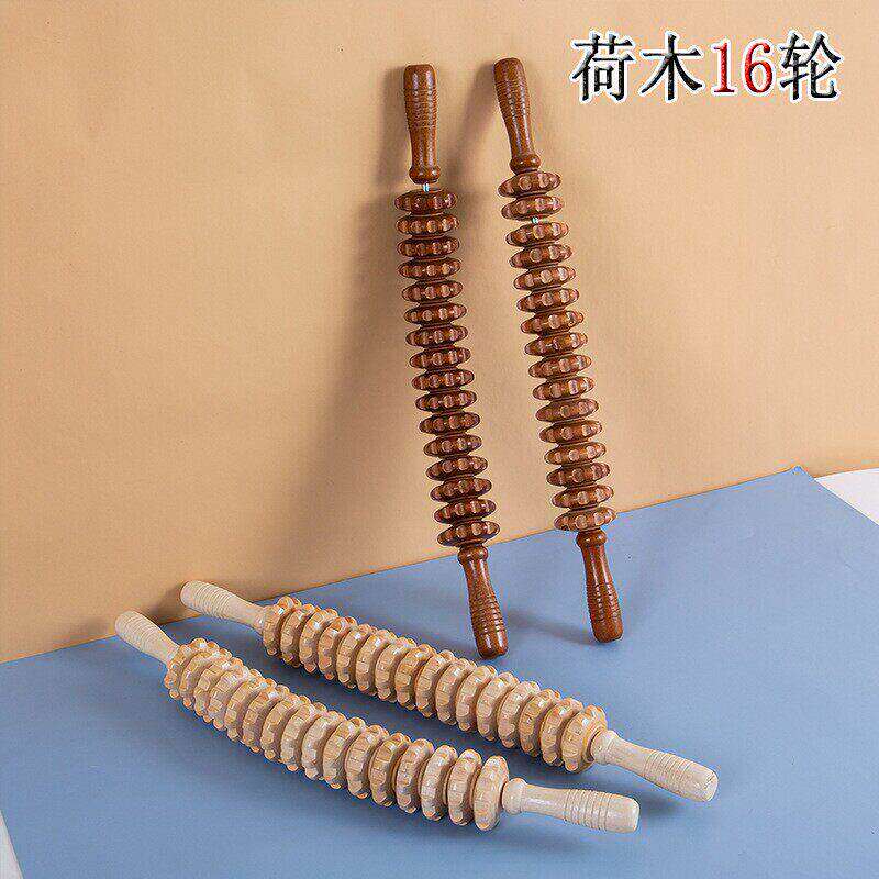 按摩捧狼牙棒滚轮按摩神器背部颈椎腰部瘦腿手持式筋膜擀筋棒滚轮