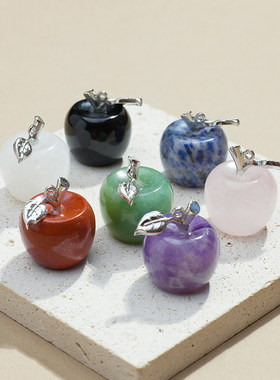 天然水晶原石南瓜苹果雕刻件套盒摆件圣诞节家居氛围装饰品摆件