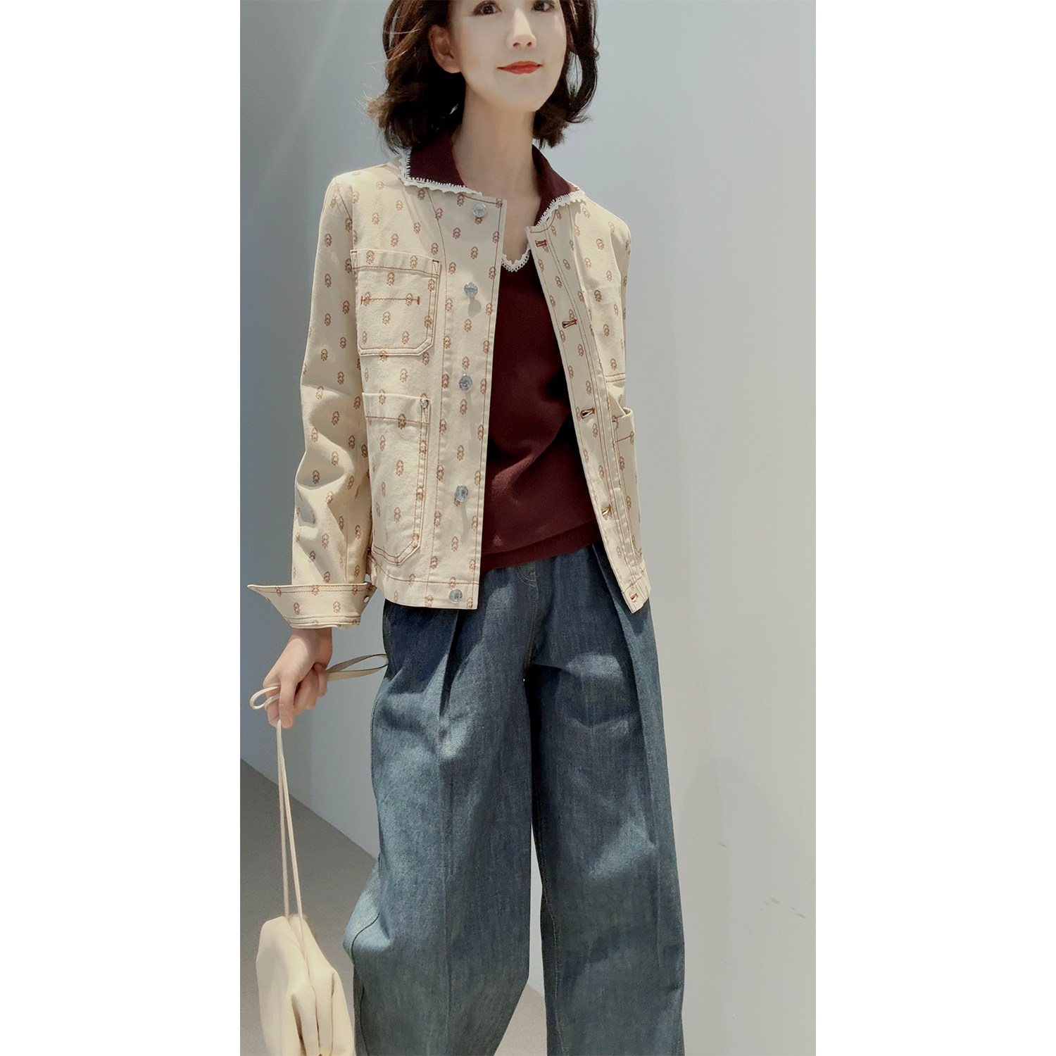 法奢Herm*s同源~识货入【Y版长绒棉/还原工艺/环保印花】造型外套