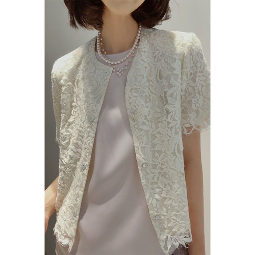 夏日名媛【进口手工蕾丝/棉质/真丝内里】C位镇场~短袖上衣/半裙