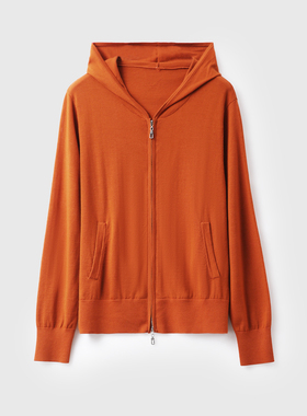 【王炸奢/可机洗/精纺100羊毛】舒适无扎/减龄连帽/双向拉头/开衫