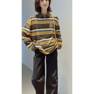 撞色条纹 100精纺羊毛 半开襟POLO领_针织T Miu风摩登学院 26春