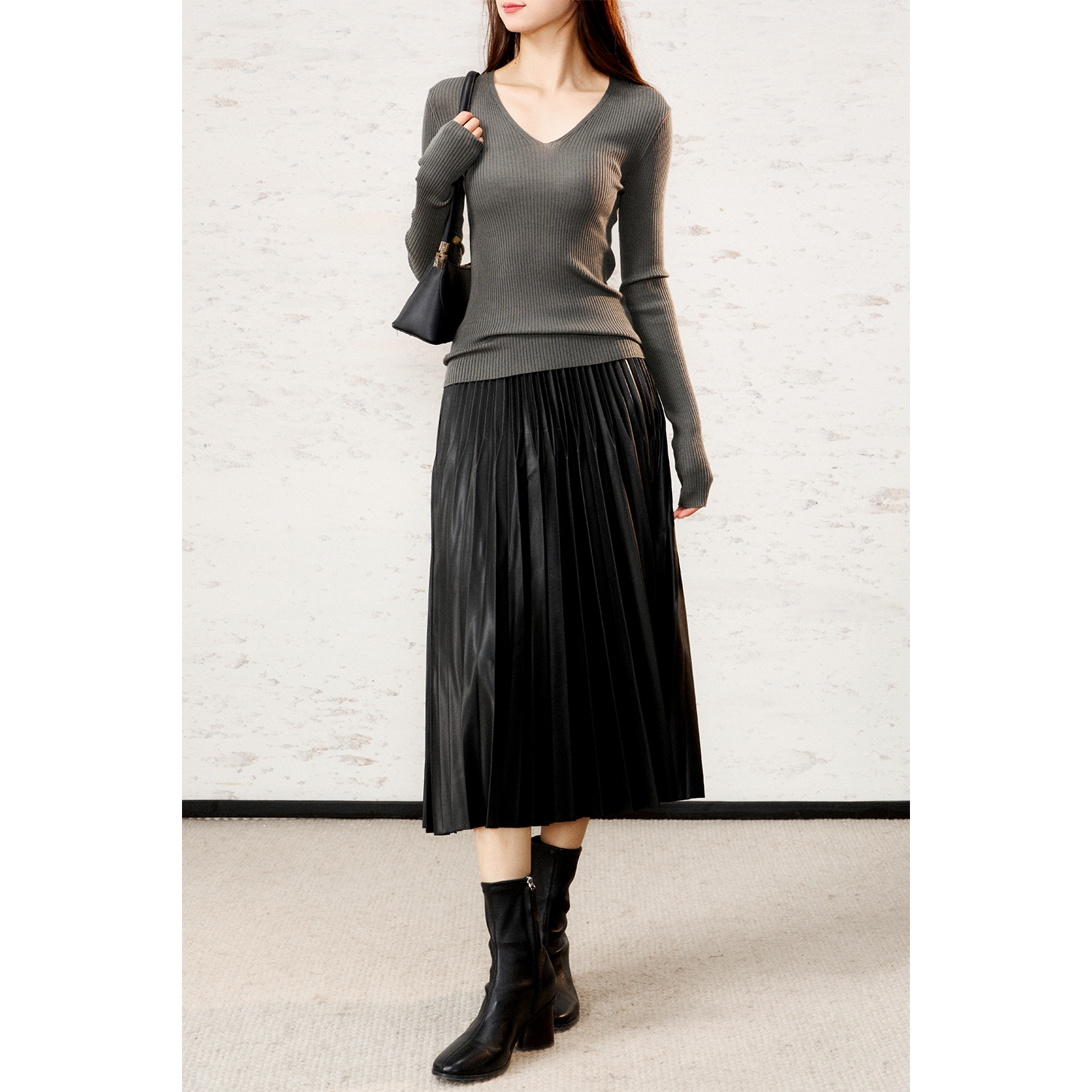 120S羊毛OTW显瘦长袖打底针织衫