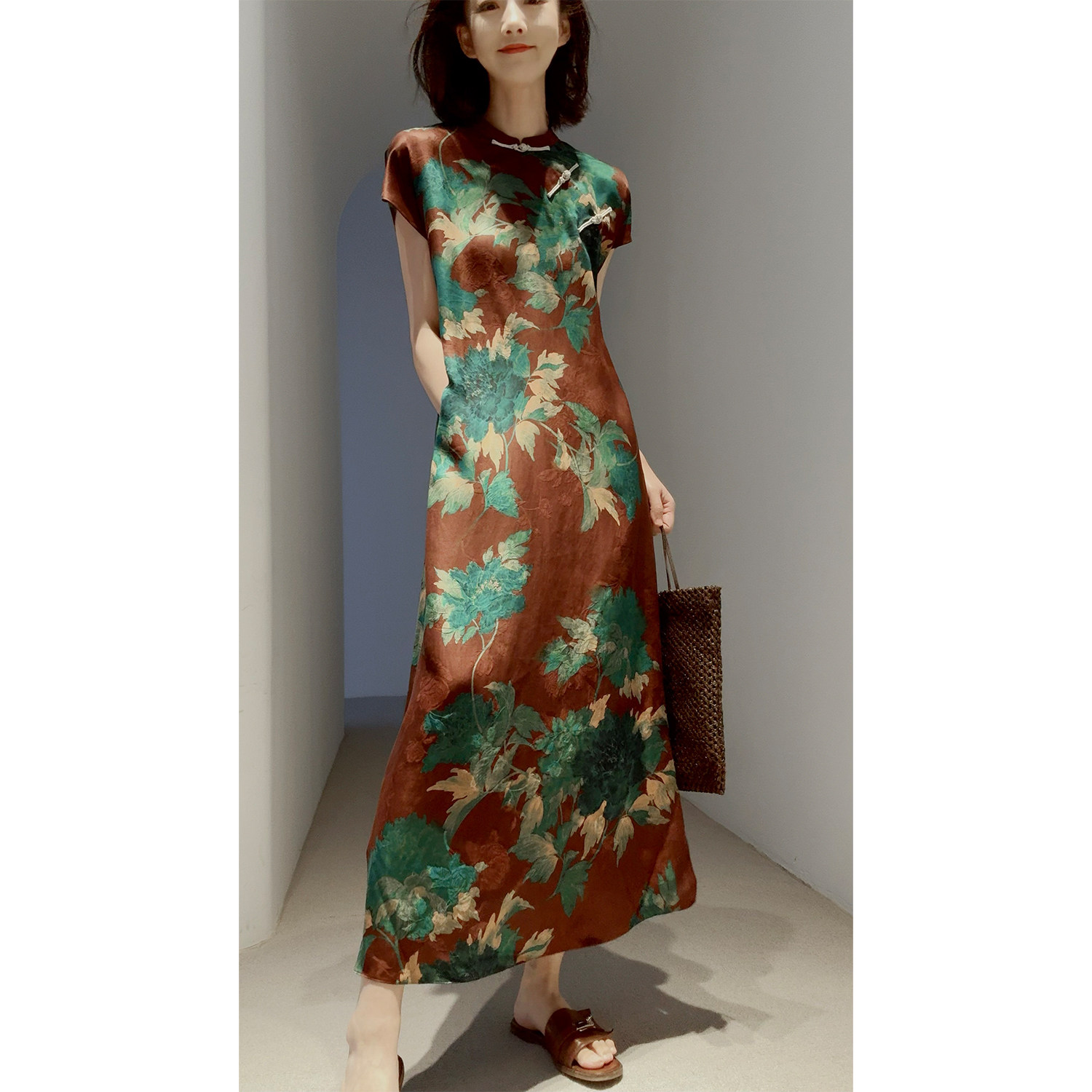 富贵牡丹◆浓彩镇场【香云纱㊣花萝/真丝/提花+印花】上衣/连衣裙
