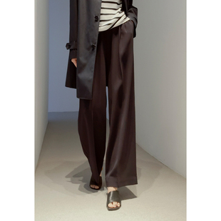 高密织 进口三醋酸 橡筋腰 竹竿腿 时髦知识分子风 直筒裤 26春