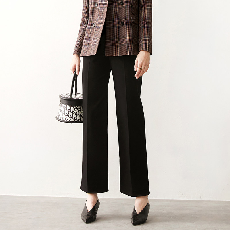 戎美【KZ0905303】惊艳的笔挺利落 高通勤CP 高支棉弹休闲直筒裤