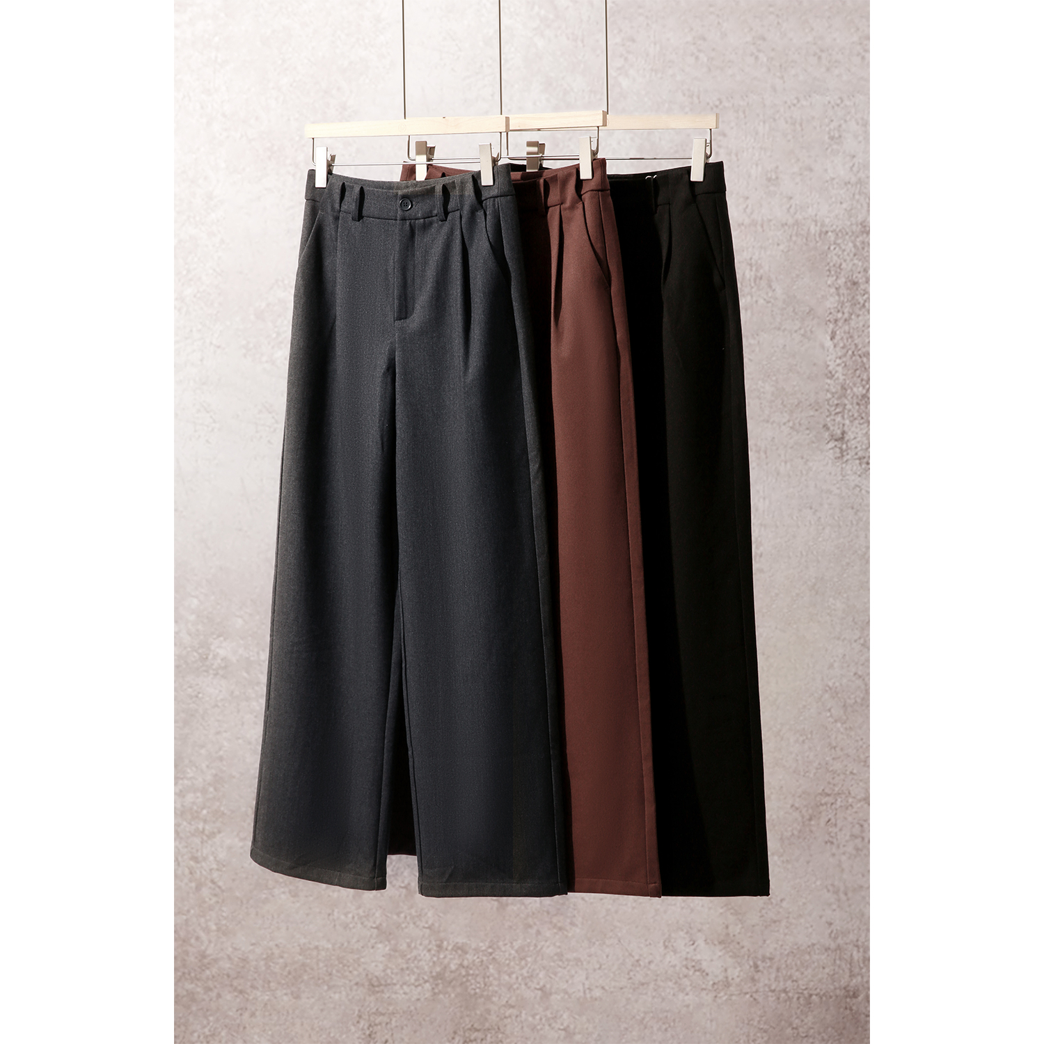 松弛感通勤懒人裤含莱赛尔羊毛