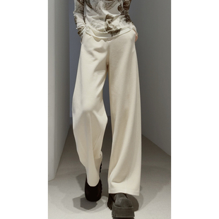 含羊绒 可机 双面加厚 绒里糯弹 蓄热显瘦 松紧腰直筒裤 平替2K