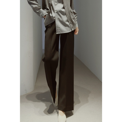 显瘦可水洗羊毛厚弹罗马布西裤套