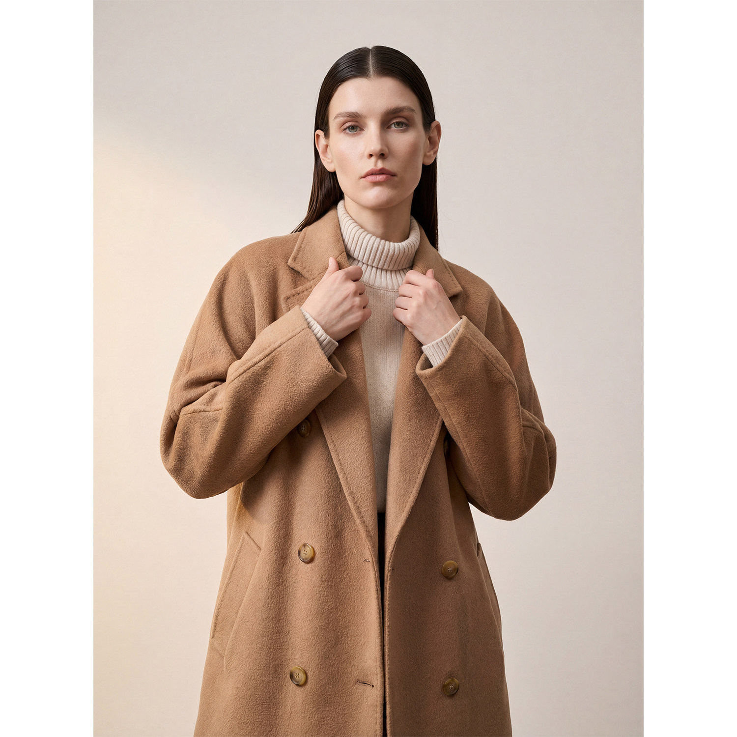 大M~经典传承~【G@stone/101801/水波纹/全羊绒】奢级/双面尼大衣