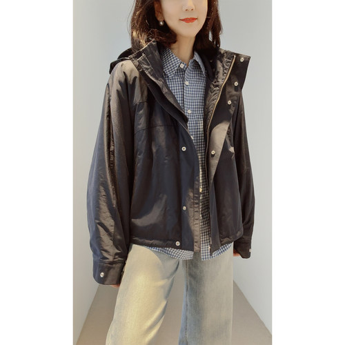 25秋冬新~软壳风盾【科技3D立裁◆弧线廓形】御寒机能连帽派克服