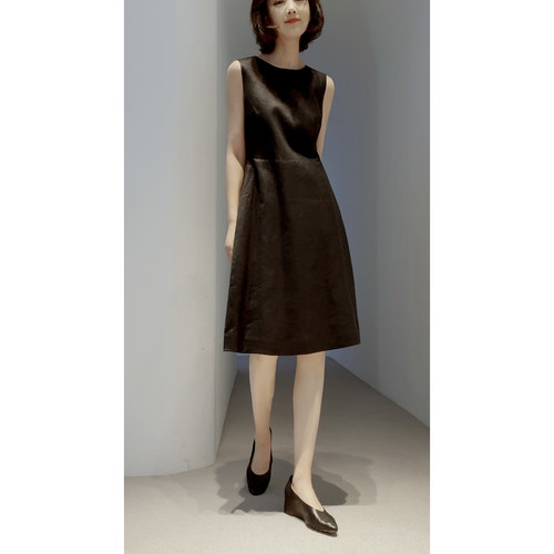 *禾同款/苎麻斜纹布/显瘦A连衣裙