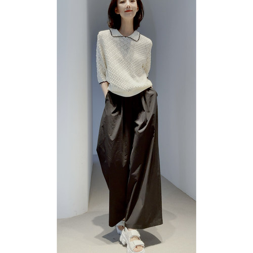 26新~雕塑针织【禾同款/菱格肌理/100丝光棉】 翻领套衫/长袖开衫