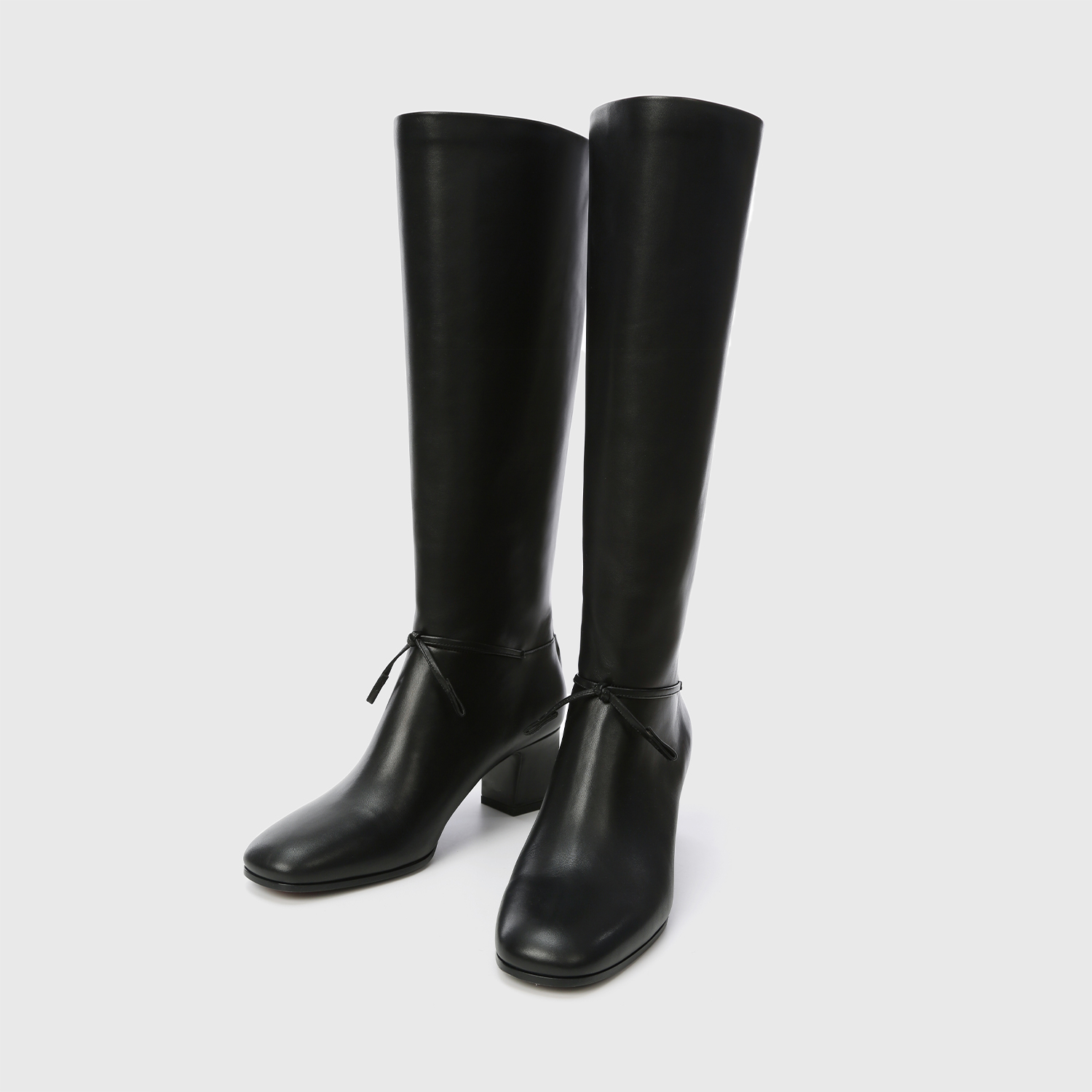 -戎美 意奢王炸优雅系 進口饮奶小牛皮细结带长筒靴//短帮靴