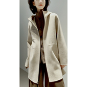 连帽 26春新AIR 收腰可调外套 100羊绒 原色紫绒 COAT系 禾同款