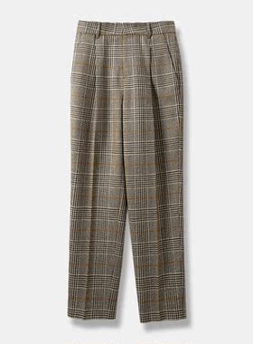 戎美【KZ1015403】经典细腻亲王格 精纺高支羊毛 显瘦锥形裤