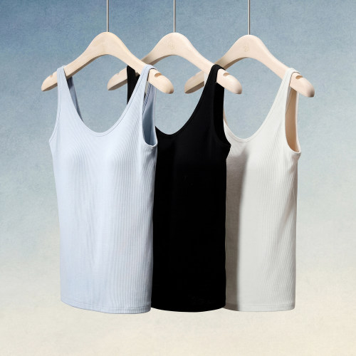 三伏天抗菌真丝凉感美背背心