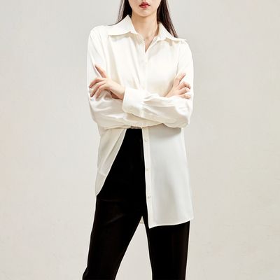 【CY0302484】强推人手一件！缎面真丝百搭刚需/丝滑/纸片人衬衫